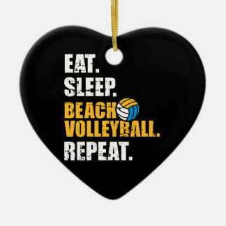 Essen Schlaf Beach Volleyball wiederholen Keramik Ornament