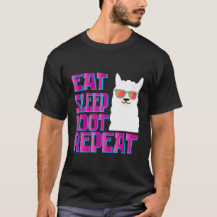 Essen Schlaf Beute Wiederholung LLAMA Geburtstag T-Shirt