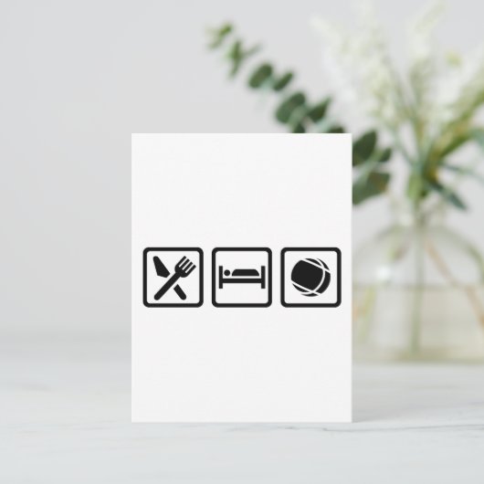 Essen Schlaf Boule Postkarte (Stehend Vorderseite)