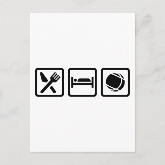 Essen Schlaf Boule Postkarte (Vorderseite)