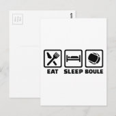 Essen Schlaf Boule Postkarte (Vorne/Hinten)