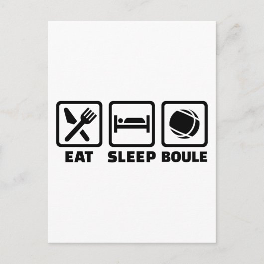 Essen Schlaf Boule Postkarte (Vorderseite)