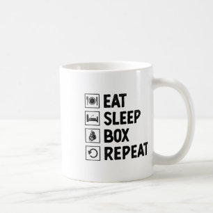 Essen Schlaf Box Wiederholen Boxer Sport Kraft Ath Kaffeetasse