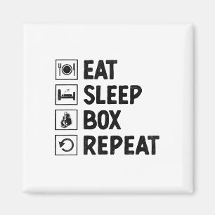Essen Schlaf Box Wiederholen Boxer Sport Kraft Ath Magnet