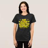 Essen Schlaf Burrito wiederholen Tri-Blend Shirt (Vorderseite voll)