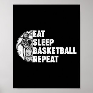 Essen Schlaf Bysketbyll Wiederholung Teens Girls B Poster
