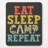 Essen Schlaf Camp Wiederholung Camping Lover Mousepad (Vorne)