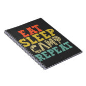 Essen Schlaf Camp Wiederholung Camping Lover Notizblock (Rechte Seite)