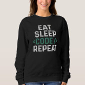 Essen Schlaf Code Wiederholen Spaß Programmieren S Sweatshirt (Vorderseite)