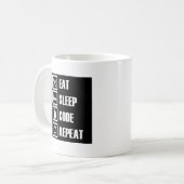- Essen-Schlaf-Codewiederholung Kaffeetasse (Vorderseite Links)