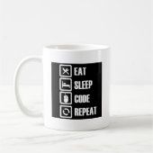 - Essen-Schlaf-Codewiederholung Kaffeetasse (Links)