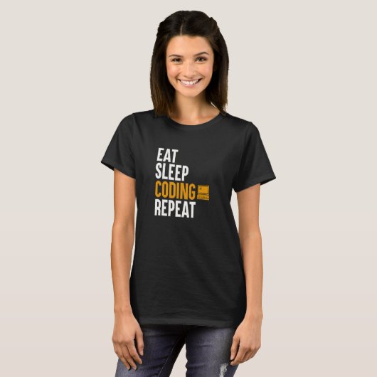 Essen Schlaf Codierung Programmierung Computer B T-Shirt (Vorne ganz)