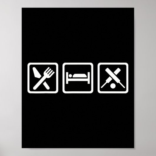 Essen Schlaf Cricket Poster (Vorne)
