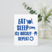 Essen Schlaf Eishockey Postkarte (Stehend Vorderseite)