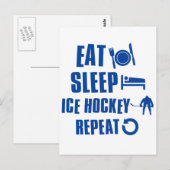 Essen Schlaf Eishockey Postkarte (Vorne/Hinten)