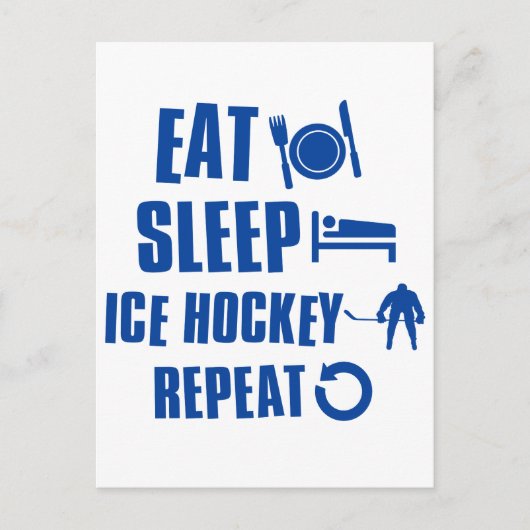 Essen Schlaf Eishockey Postkarte (Vorderseite)