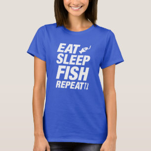 Essen Schlaf Fisch Wiederholen T-Shirt