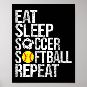 Essen Schlaf Fußball Softll Wiederholen Lustig Ll Poster