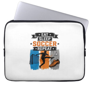 Essen Schlaf Fußball Wiederholen Vintage Fußballsp Laptopschutzhülle