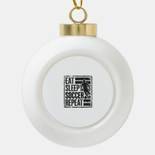 Essen Schlaf Fußball Wiederholen Vintage Spieler S Keramik Kugel-Ornament