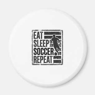 Essen Schlaf Fußball Wiederholen Vintage Spieler S Magnet