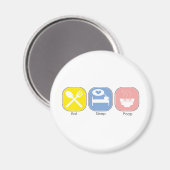 Essen Schlaf Gekackt Magnet (Vorderseite/Rückseite)