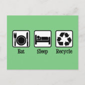 Essen Schlaf Gerecycelt Niedlich Grün Recycelnd Um Postkarte (Vorderseite)