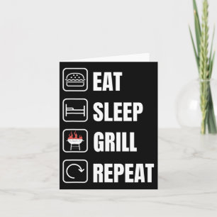 Essen Schlaf Grill Wiederholung Bbq Griller Vatert Karte