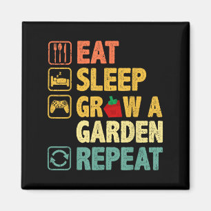 Essen Schlaf Ground Garten Wiederholen Funny Game  Magnet