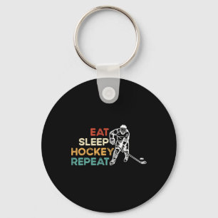 Essen Schlaf Hockey Wiederholen Eis Hockey Liebhab Schlüsselanhänger