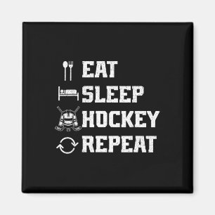 Essen Schlaf Hockey Wiederholen Eishockeyspieler P Magnet