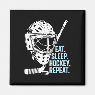 Essen Schlaf Hockey Wiederholen Hockey Maske Stick Magnet