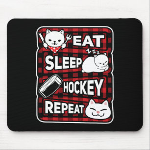 Essen Schlaf Hockey Wiederholen Jungen Mädchen Kin Mousepad