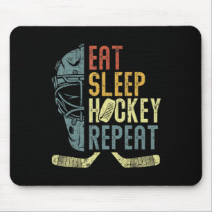 Essen Schlaf Hockey Wiederholen Kinder Erwachsene Mousepad