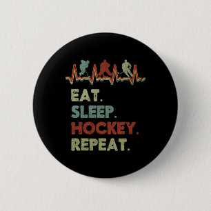 Essen Schlaf Hockey Wiederholen Lebensstil Fokus  Button