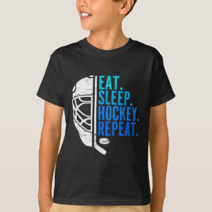 Essen Schlaf Hockey Wiederholen Lustige Jungen Hoc T-Shirt