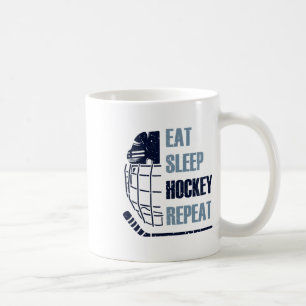 Essen Schlaf Hockey Wiederholen Lustige Maske Kleb Kaffeetasse