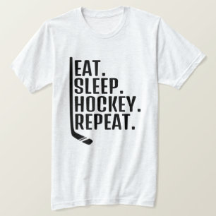 Essen Schlaf Hockey Wiederholen T-Shirt