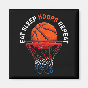 Essen Schlaf Hoops wiederholen Basketballfan Baske Magnet