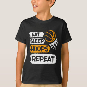 Essen Schlaf Hoops Wiederholen Sie Vintage-Basketb T-Shirt