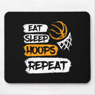 Essen Schlaf Hoops Wiederholen Vintage Bysketbyll Mousepad