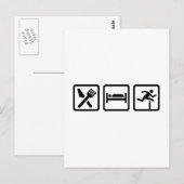 Essen Schlaf Hurdles Postkarte (Vorne/Hinten)