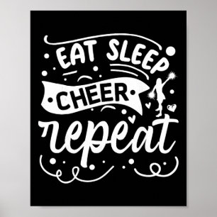 Essen Schlaf Jubeln Wiederholen Cheerleader Poster