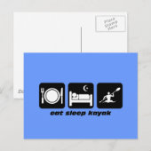 Essen Schlaf Kajak Postkarte (Vorne/Hinten)