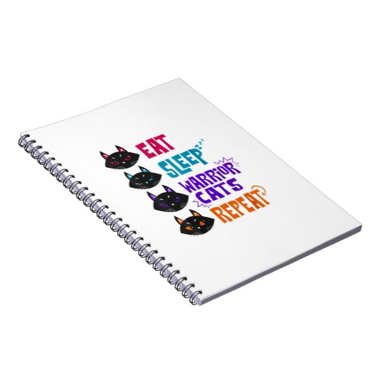 Essen Schlaf Katzenkämpfer Wiederholung Katzenklat Notizblock (Rechte Seite)