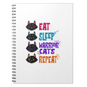 Essen Schlaf Katzenkämpfer Wiederholung Katzenklat Notizblock (Vorderseite)