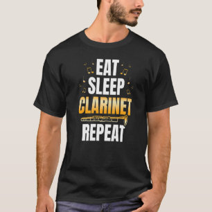 Essen Schlaf Klarinette Wiederholung Clarinetist M T-Shirt