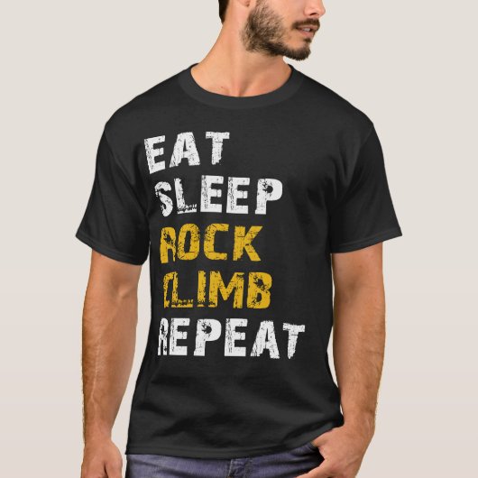 Essen Schlaf Klettern T-Shirt (Vorderseite)