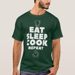 Essen Schlaf Kochen Wiederholung Kochen Koch T-Shirt