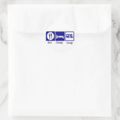 Essen. Schlaf, Lager Runder Aufkleber (Tasche)